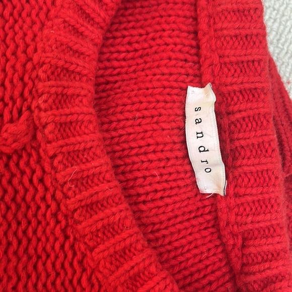 Sandro red wool sweater, size small. Made in Italy. - Picture 11 of 11